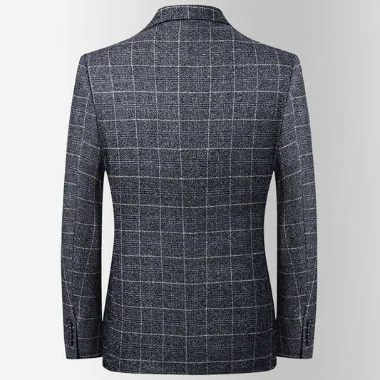 Men’s Slim Fit Plaid Suit Jacket