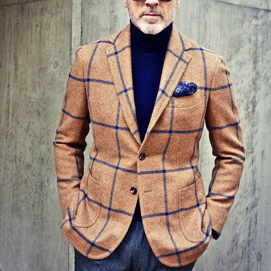Plaid Blazer for Men – Casual & Stylish Trend Jacket