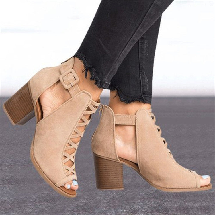 European & American Fish Mouth Sandals