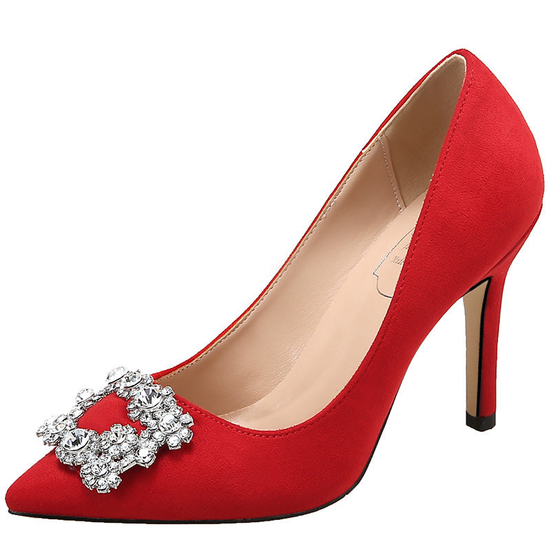 Rhinestone Stiletto Heels – Pointed Toe, French Chic