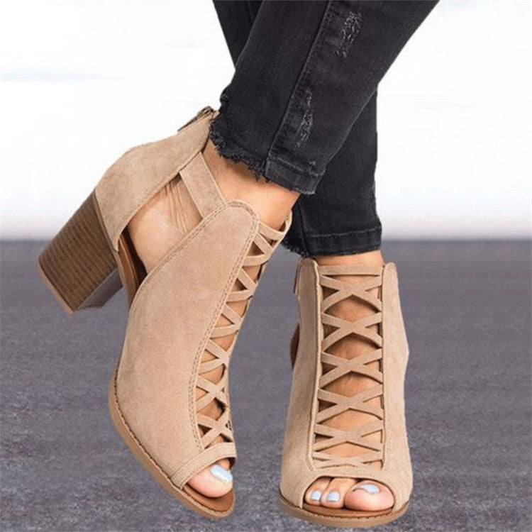 European & American Fish Mouth Sandals