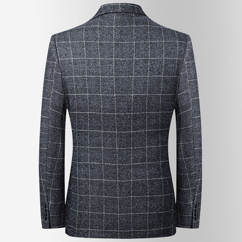 Men’s Slim Fit Plaid Suit Jacket