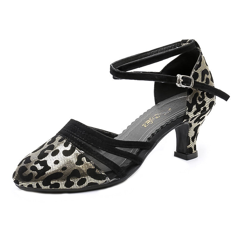 Latin Dance Shoes – Mid Heel, Rubber Sole