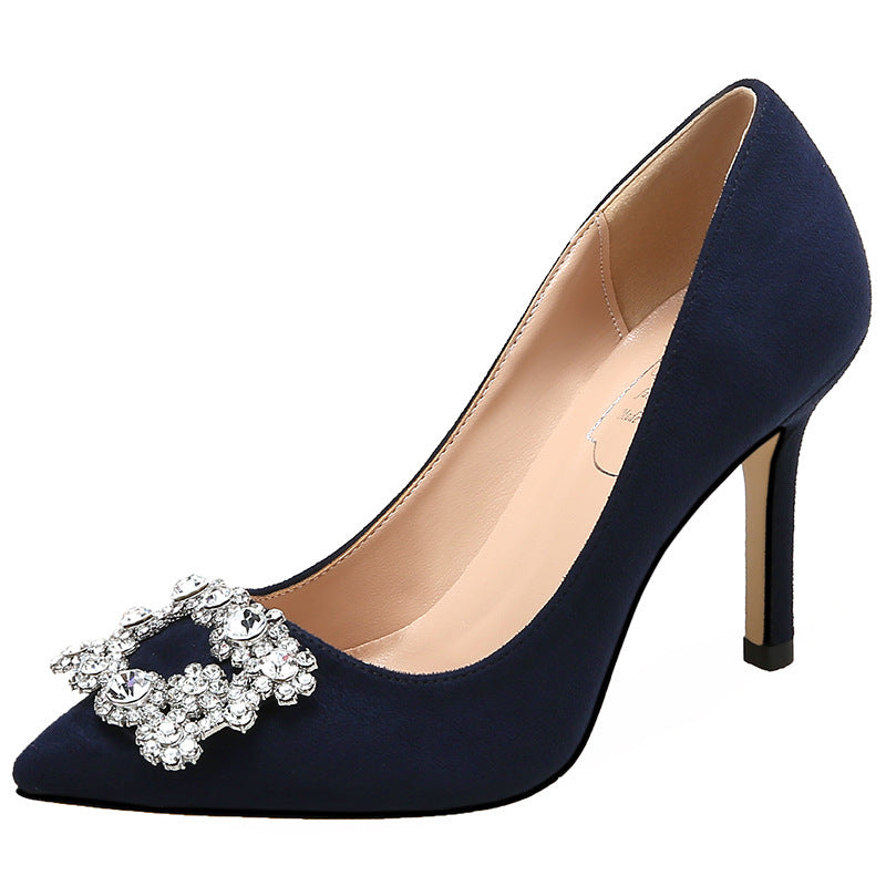 Rhinestone Stiletto Heels – Pointed Toe, French Chic