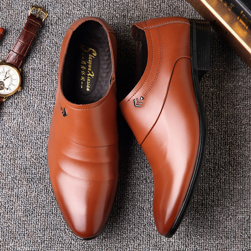 Men’s British Leather Loafers – Breathable Summer Formal Shoes