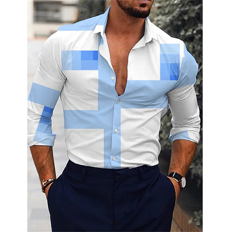 Men’s Retro Floral Long Sleeve Shirt – Streetwear for Spring & Fall