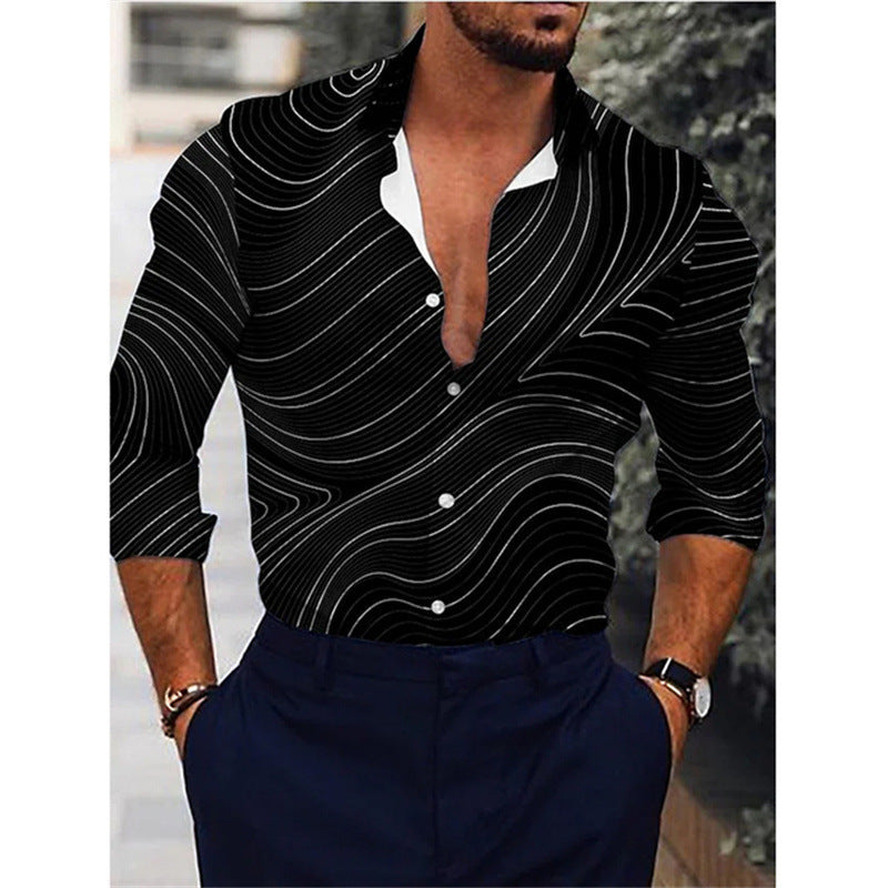 Men’s Retro Floral Long Sleeve Shirt – Streetwear for Spring & Fall