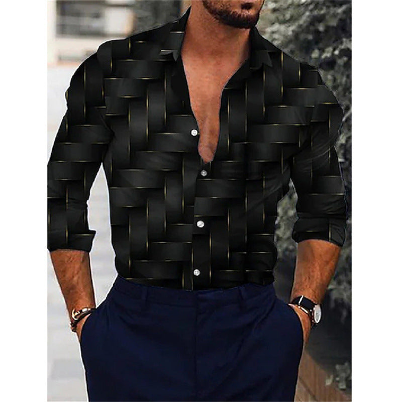 Men’s Retro Floral Long Sleeve Shirt – Streetwear for Spring & Fall