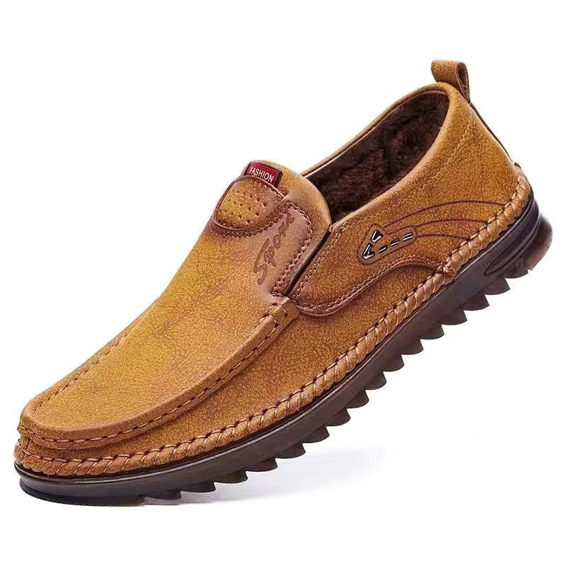 Men's Winter Non-Slip Leather Shoes – Soft Sole Comfort