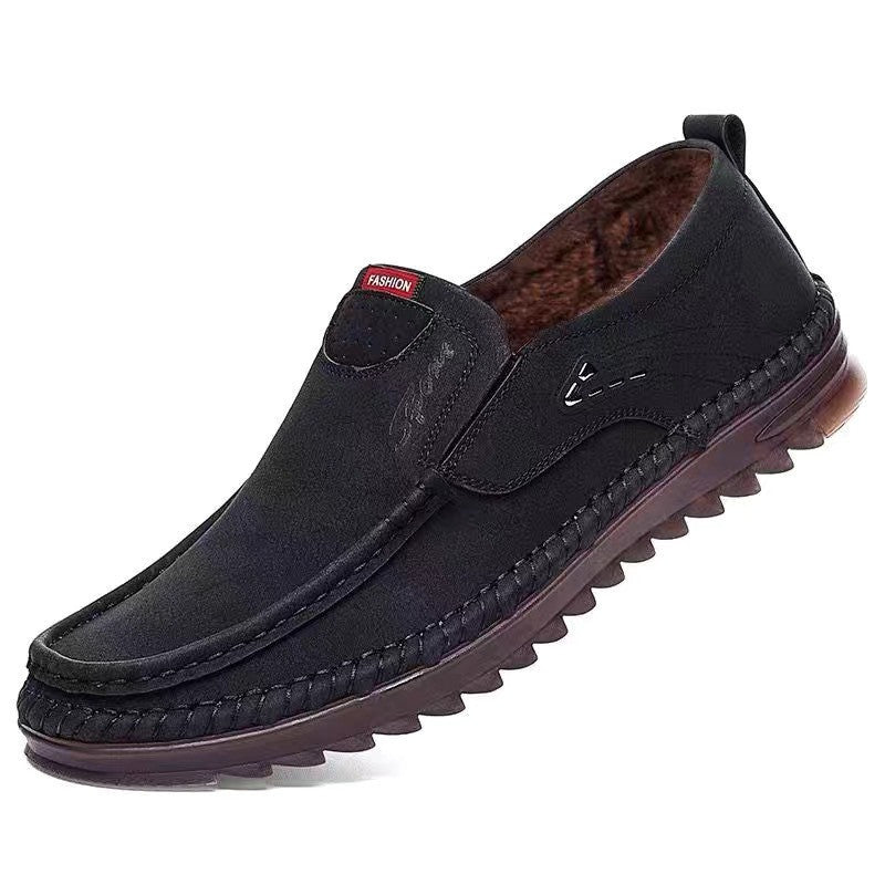 Men's Winter Non-Slip Leather Shoes – Soft Sole Comfort